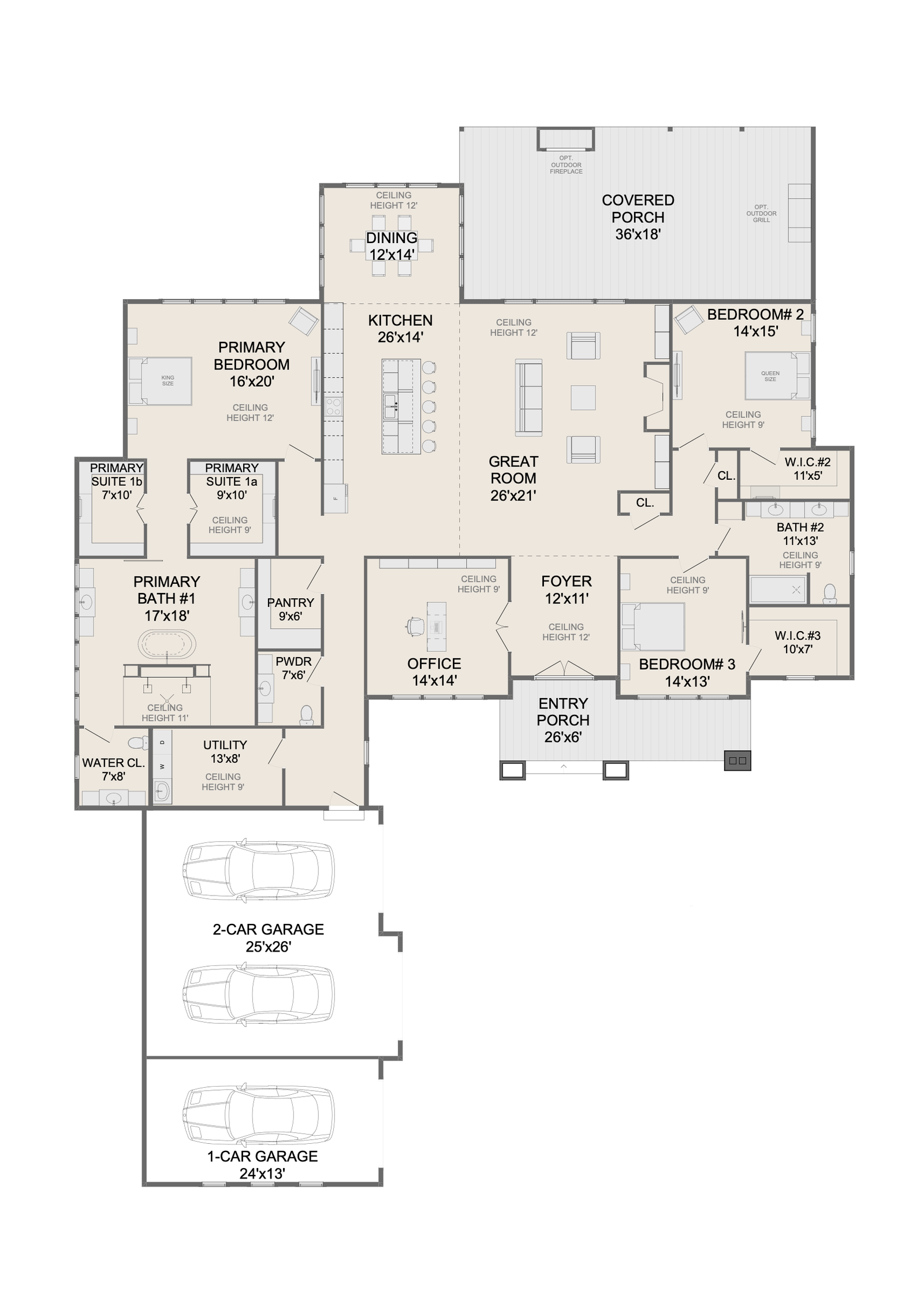 THE RIVERSTONE HOUSE 90, 3 сar, Left (Right Entry). House Plans for Family Houses, New House Plans