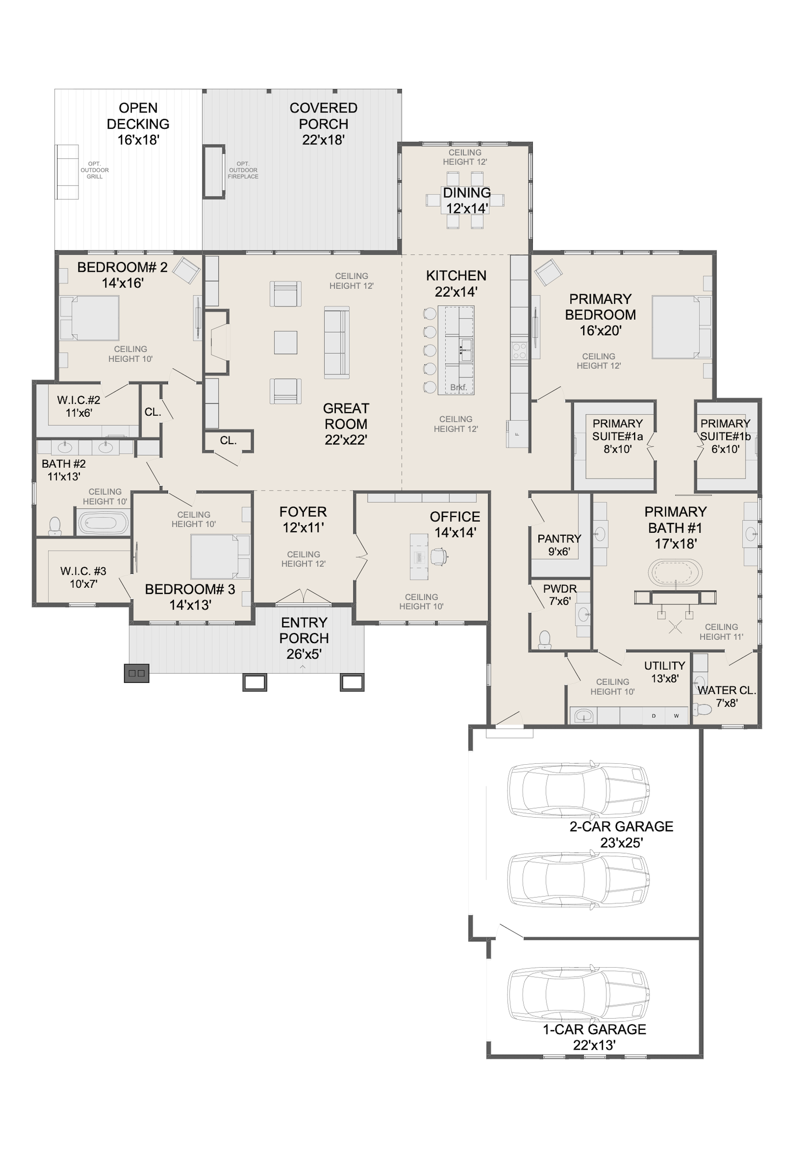 THE RIVERSTONE HOUSE 90, 3 сar, Right (Left Entry). House Plans for Family Houses, New House Plans